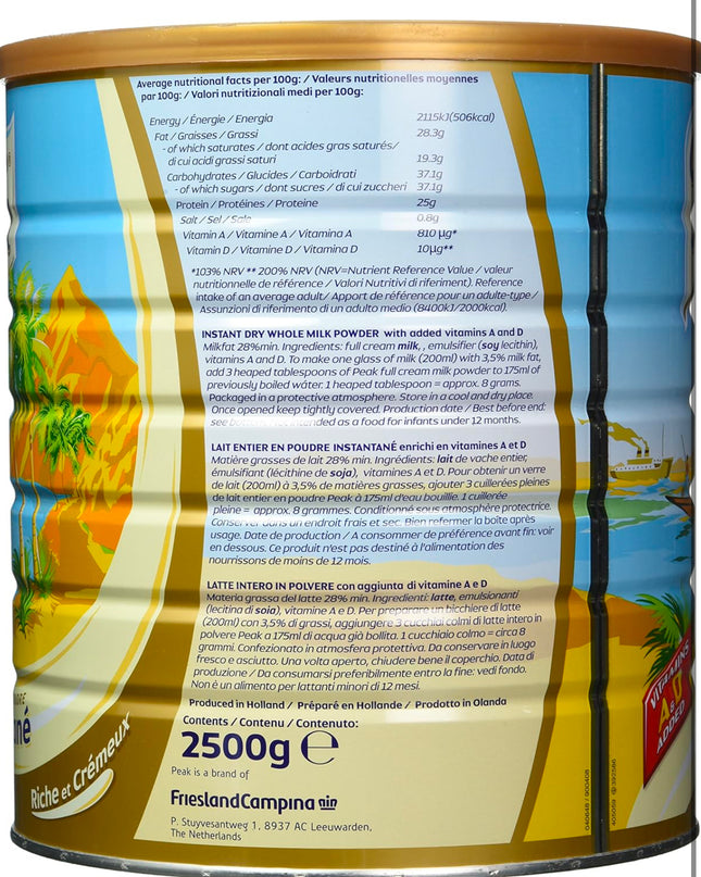 Peak Dry Whole Milk 2500G